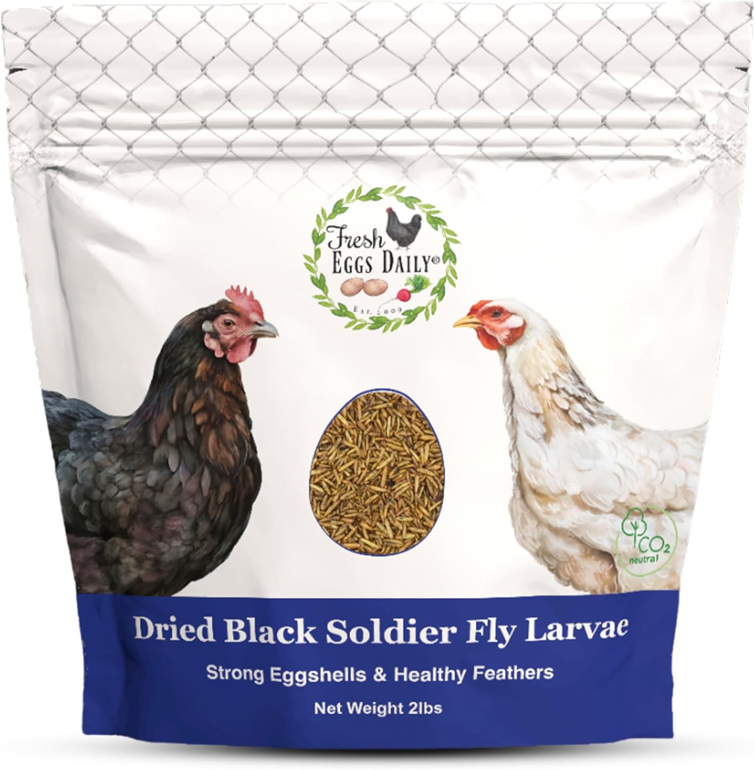 Fresh Eggs Daily Black Soldier Fly Larvae - High Protein Source Supplement to Your Chicken Feed, Natural Treat for Chickens, Ducks & Wild Birds, Food for Backyard Chickens