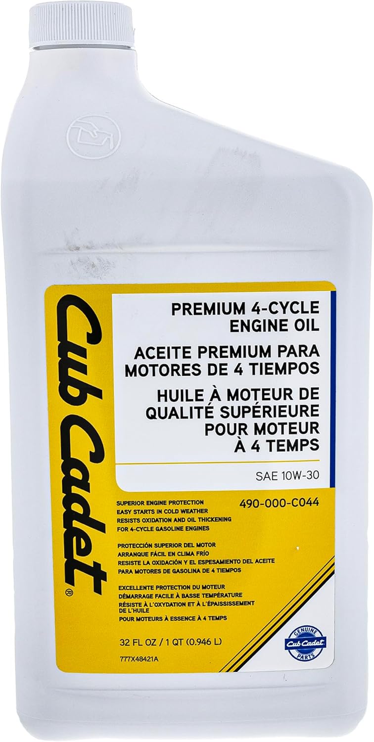 CUB CADET 490-000-C044 Cc 10 W 30 1 Qt Bottle Z Force RZT GS GSX SX SZ XT1 XT2