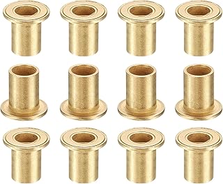 uxcell 12個 フランジ スリーブ ベアリング 6mm 内径 x 8mm 外径 x 12mm 長さ 自己潤滑 焼結 ブロンズ ブッシュ