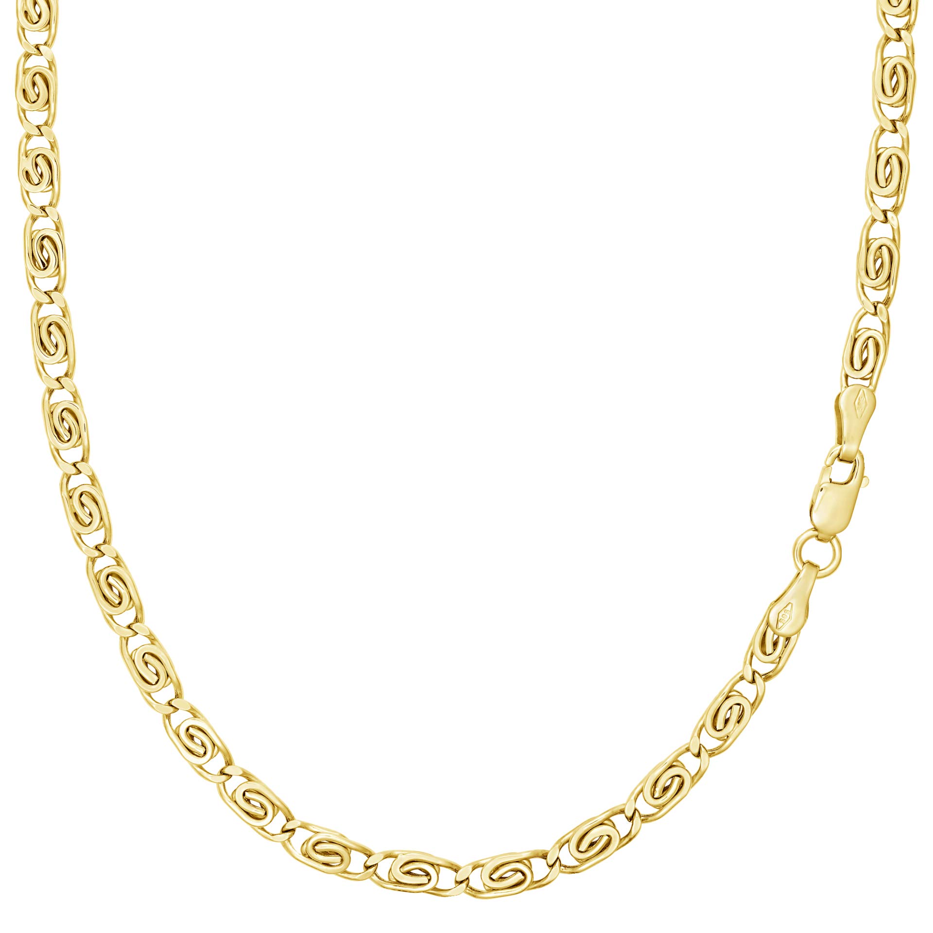 PRINS JEWELS14 Carat 585 Yellow Gold S Curb Chain Unisex – Width 3.5 mm