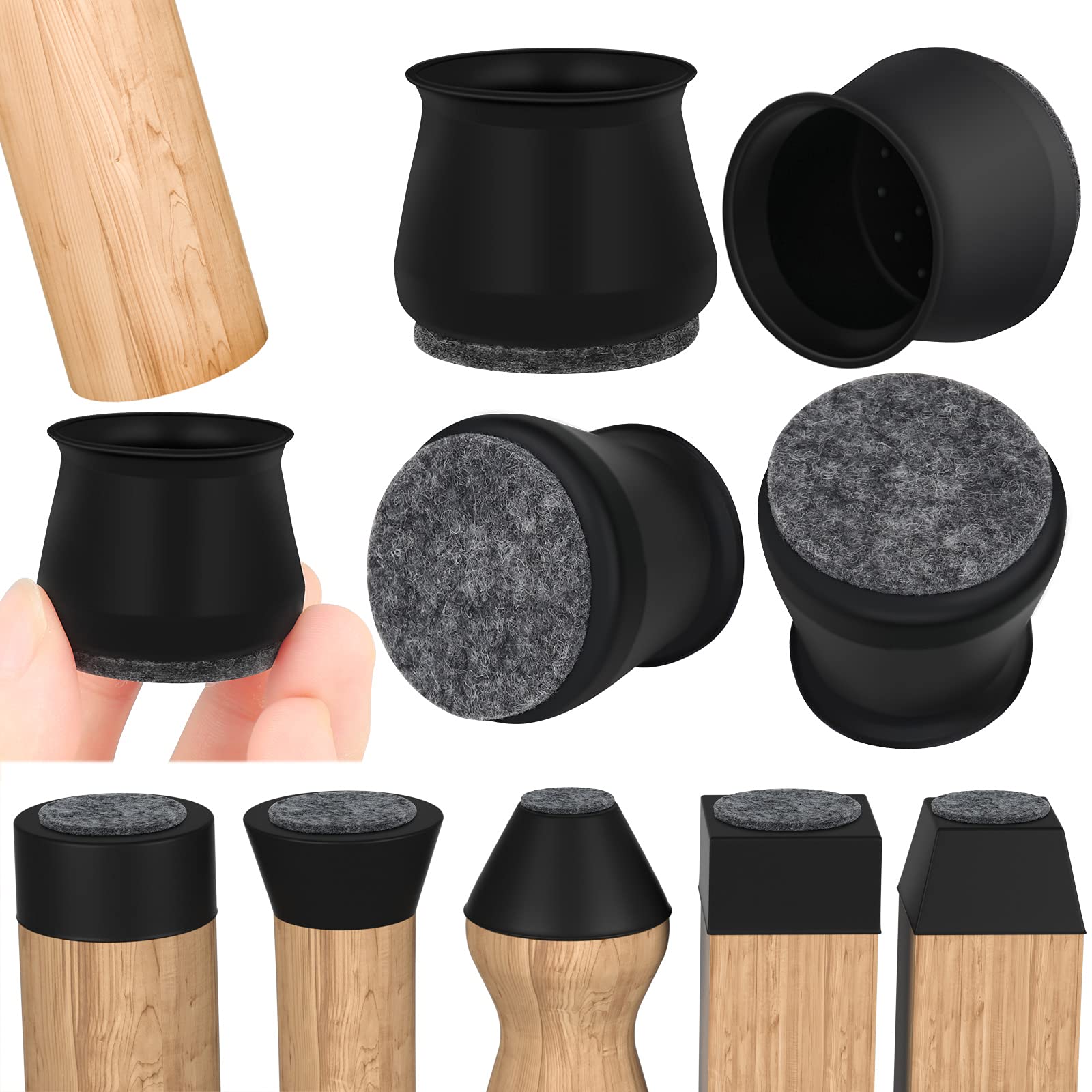 Buy Chair Leg Protectors for Hardwood Floors(32Pcs, Black), Silicone