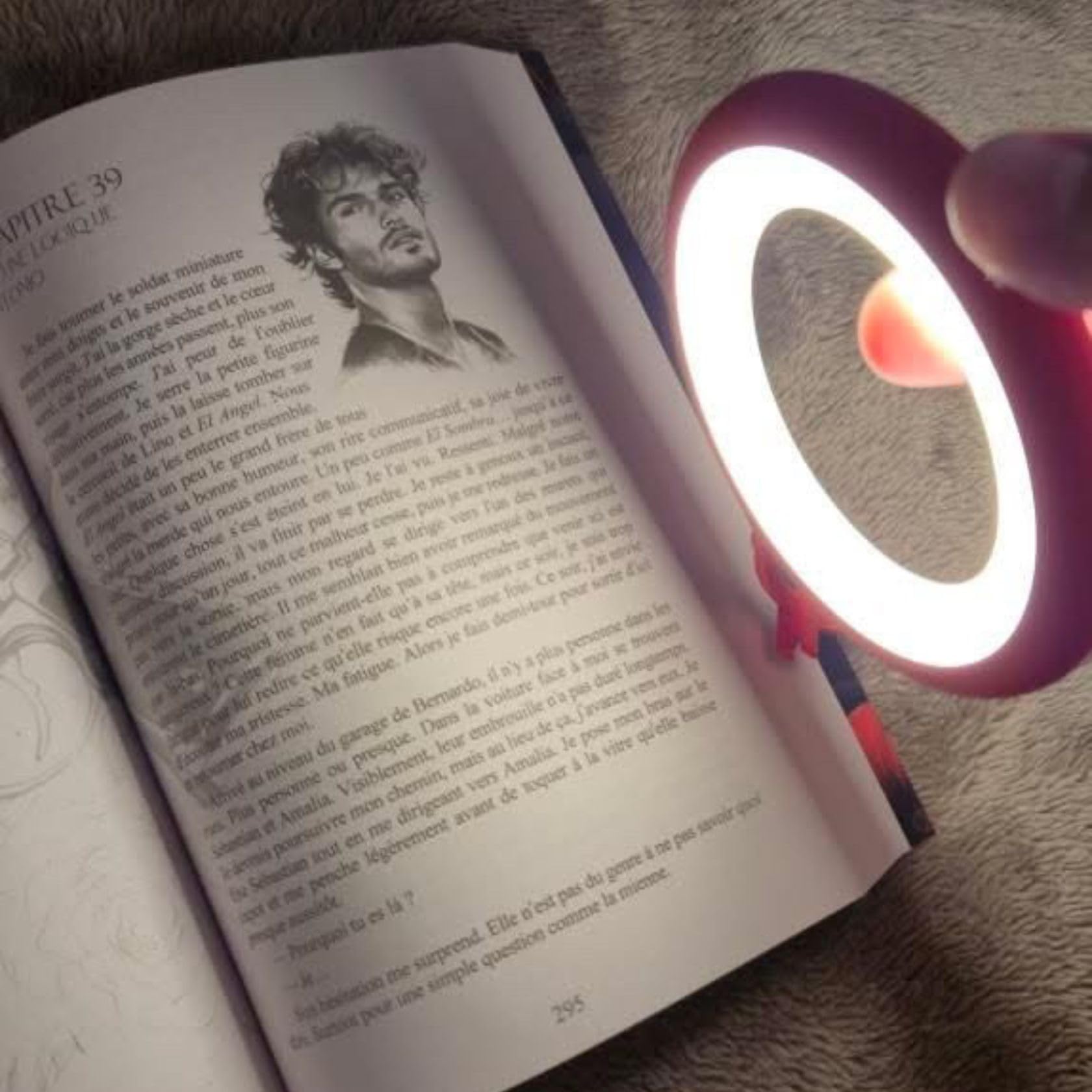 BILY Przenośna lampka do czytania LED, z gniazdem USB, z 3 trybami oświetlenia, do laptopa, smartfona, czerwona