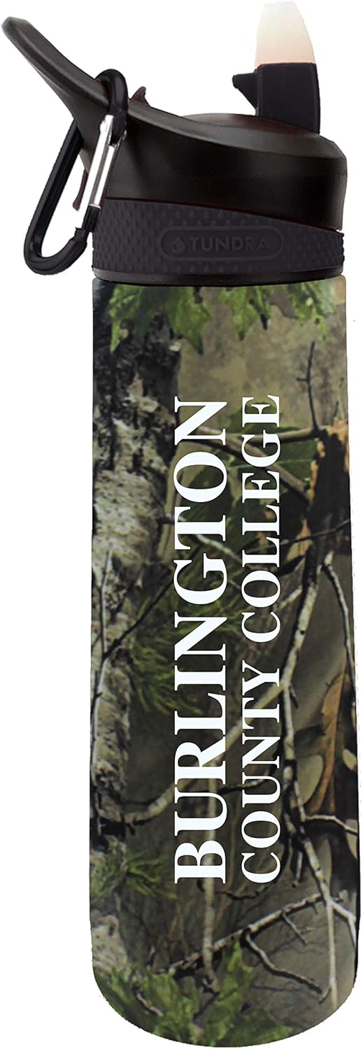 The Fanatic Group Burlington County College Dual Walled Stainless Steel Sports Bottle, Design-1 - Oak