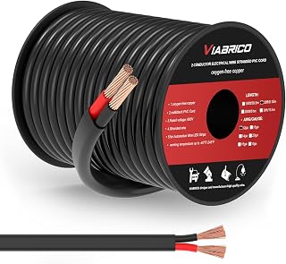 12 Gauge Wire 2 Conductor Electrical Wire, 12 AWG 3.3mm² Wire PVC Cord, 12V/24V DC Low Voltage/Oxygen-Free Copper/Flexible/2 for Automotive LED Strips Lamp Lighting Marine(9.1M/30FT)
