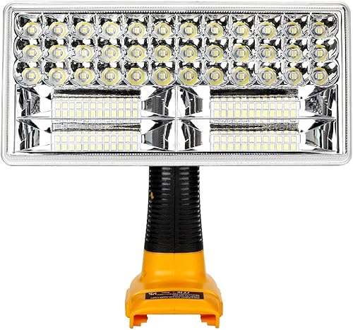 WaxPar Linterna de 40 W 4200 LM, luz de trabajo compatible con batería Dewalt de 20 V, proyector de luz de trabajo LED inalámbrica, herramientas de