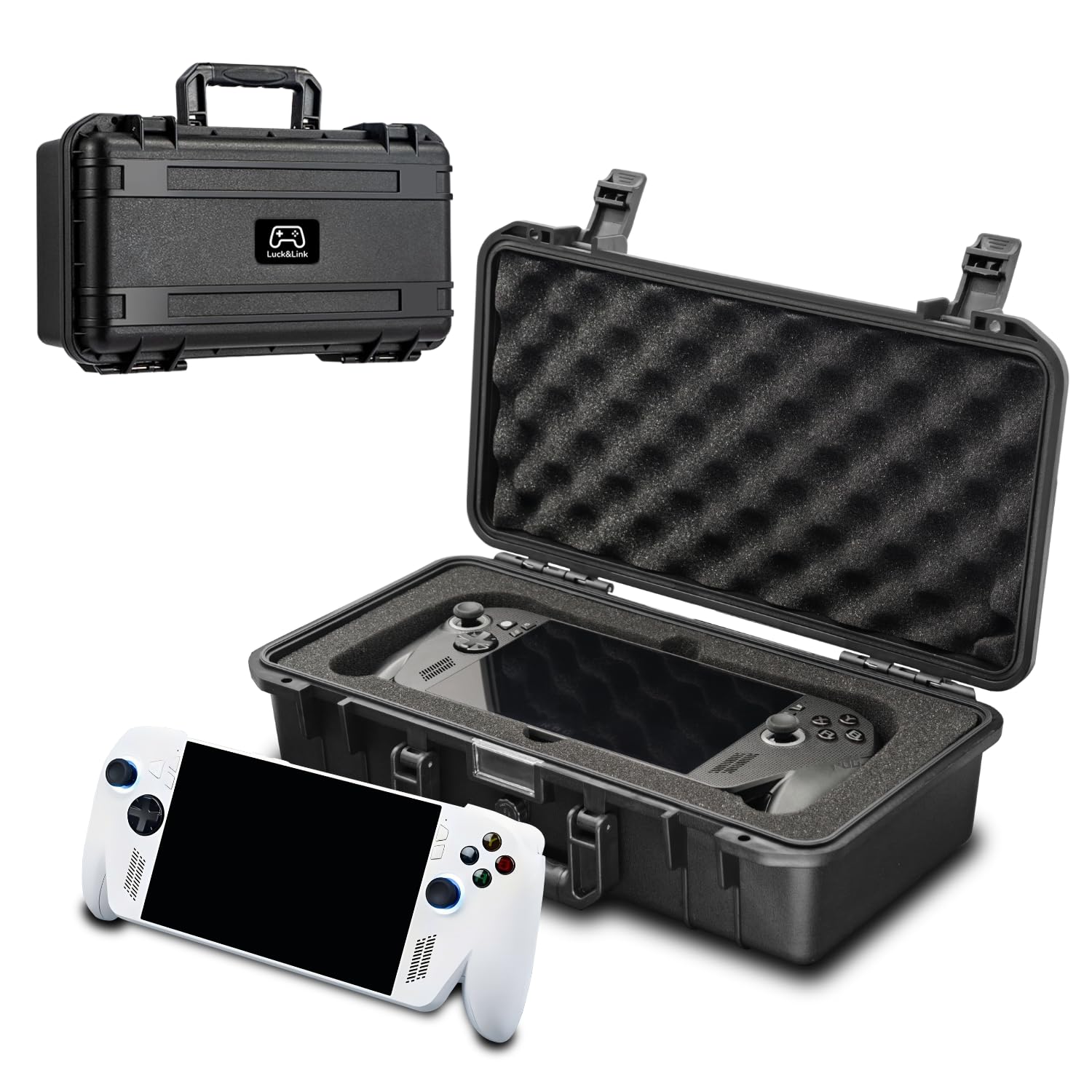Luck&Link Carrying Bag Case for ROG Xbox Ally X - Hard Waterproof Case for Rog Xbox Ally, Controllers, Docking Station & Accessories - Large Capacity - 1