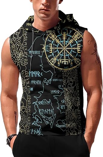 Mens Sleeveless Hoodies Workout Gym Sweatshirt Muscle Fit Fashion Athletic Hoodies Pullover Hooded