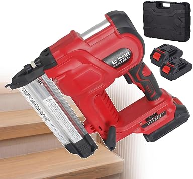 Portable Cordless Nailer, Supports Single/Continuous Shot, Battery-Powered Stapler With LED Indicator Lights & Lighting, for Factory, Logistics, Decoration, Design