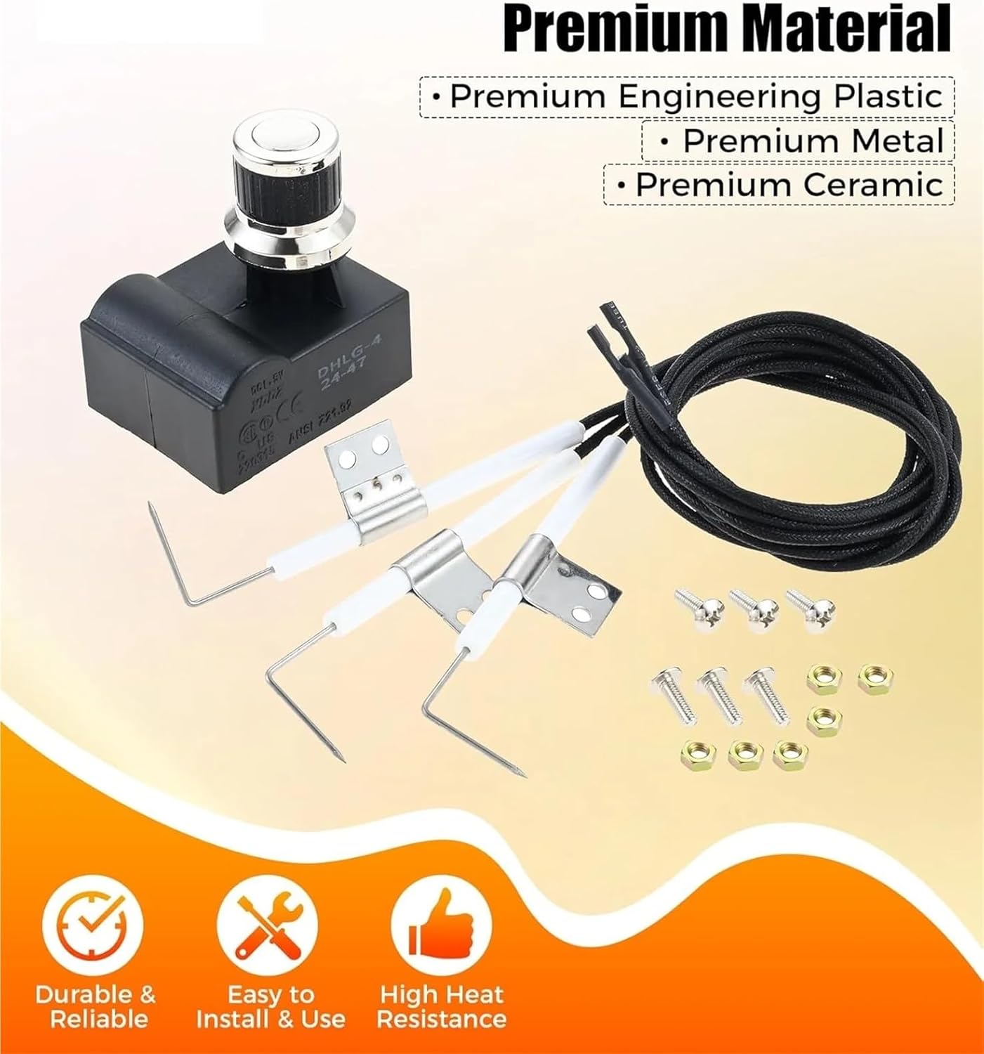 Grill Igniter Kit for Combo 15202029 16202046 18202083Charbroil Deluxe 463714-514/914/915 Smoker Igniter