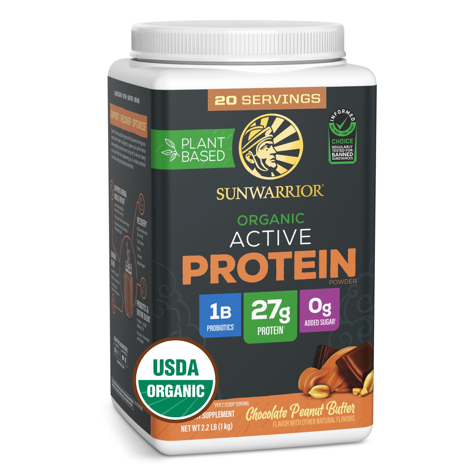 Sunwarrior Active Protein Peanut Butter Chocolate | 20 Servings