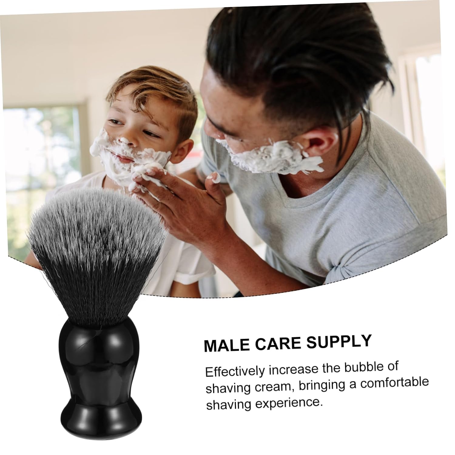 3pcs Practical Double Color Nylon Beard Brush for Men Soft Bristle Grooming Tool for Shaving Lathering Daily Beard Care Portable Durable Design