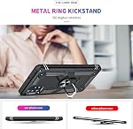 LeYi for Samsung Galaxy A51 Cell Phone Case with Screen Protector Ring Kickstand for Men Military Grade Bumper Hard TPU Heavy Duty Shockproof Full Body Silicone Protective Cover for Galaxy A51 Black