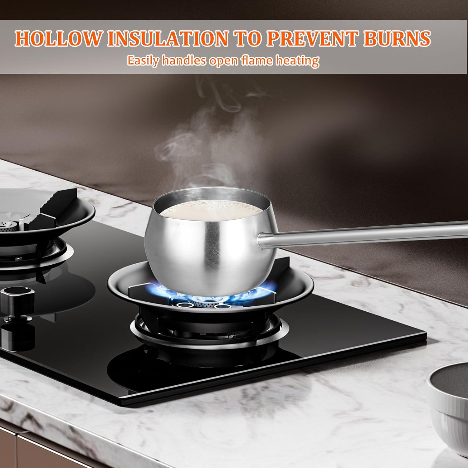 PRETYZOOM Stainless Steel Oil Dipping Ladle with Long Handle 10.62In Sturdy Soup Spoon for Kitchen Cooking and Serving