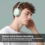 Srhythm NiceComfort 95 Hybrid Noise Cancelling Headphones Wireless | Bluetooth with Transparency,ENC,HD Sound,Slim Headphones Lightweight
