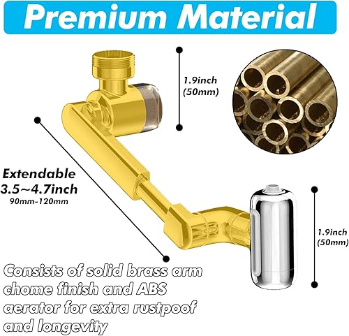 Miniatura 20 de Aireador extensor de grifo giratorio de 1080°, grifo universal de filtro de salpicaduras, grifo giratorio de ángulo grande 1080, accesorio de lavado