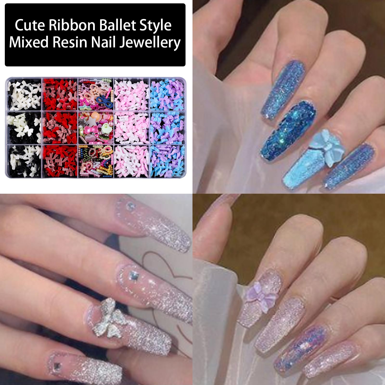 Bowknot 3D Bow Nails Art Flatback Flower Nails Art Decoration Supplies For Salons