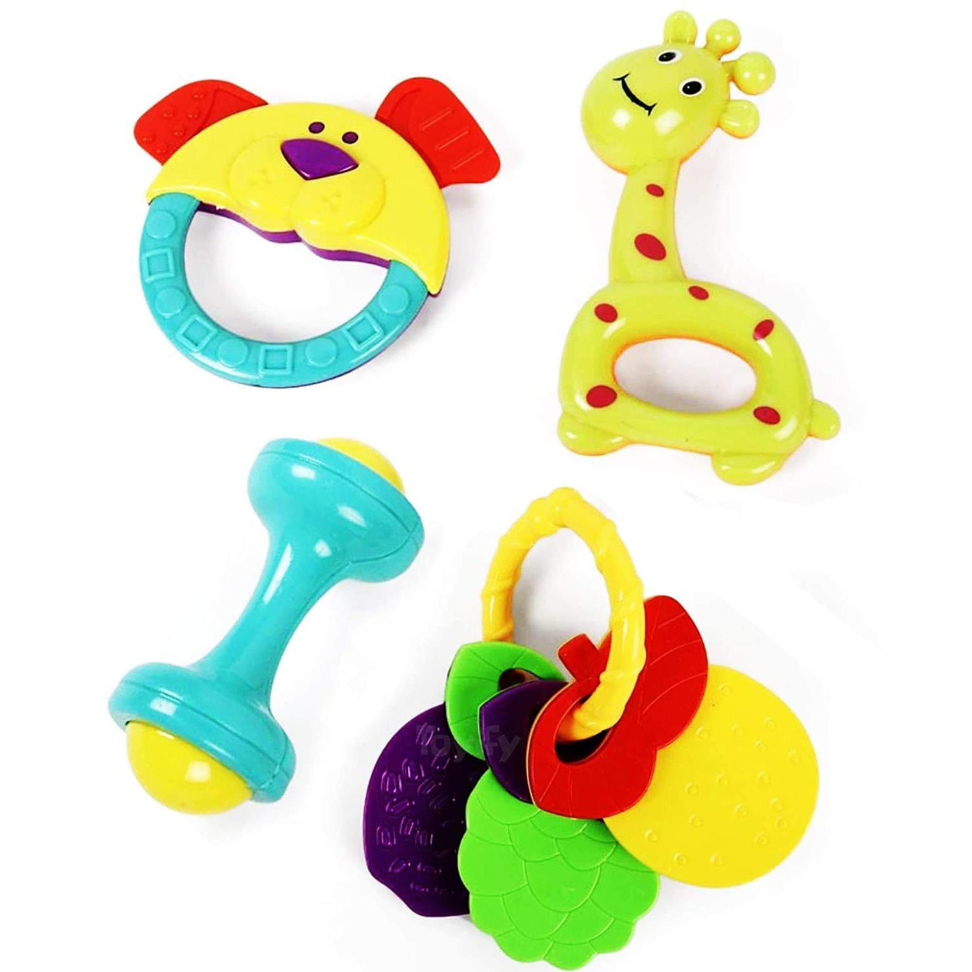 SmallBerry™ Colorful Baby Rattle Toys for Kids Toddlers & Children | 4-Pack of Multicolored Plastic Rattles for Newborns and Infants | Interactive Infant Toy Set (B09D3HLC51) Amazon Price History, Amazon Price Tracker