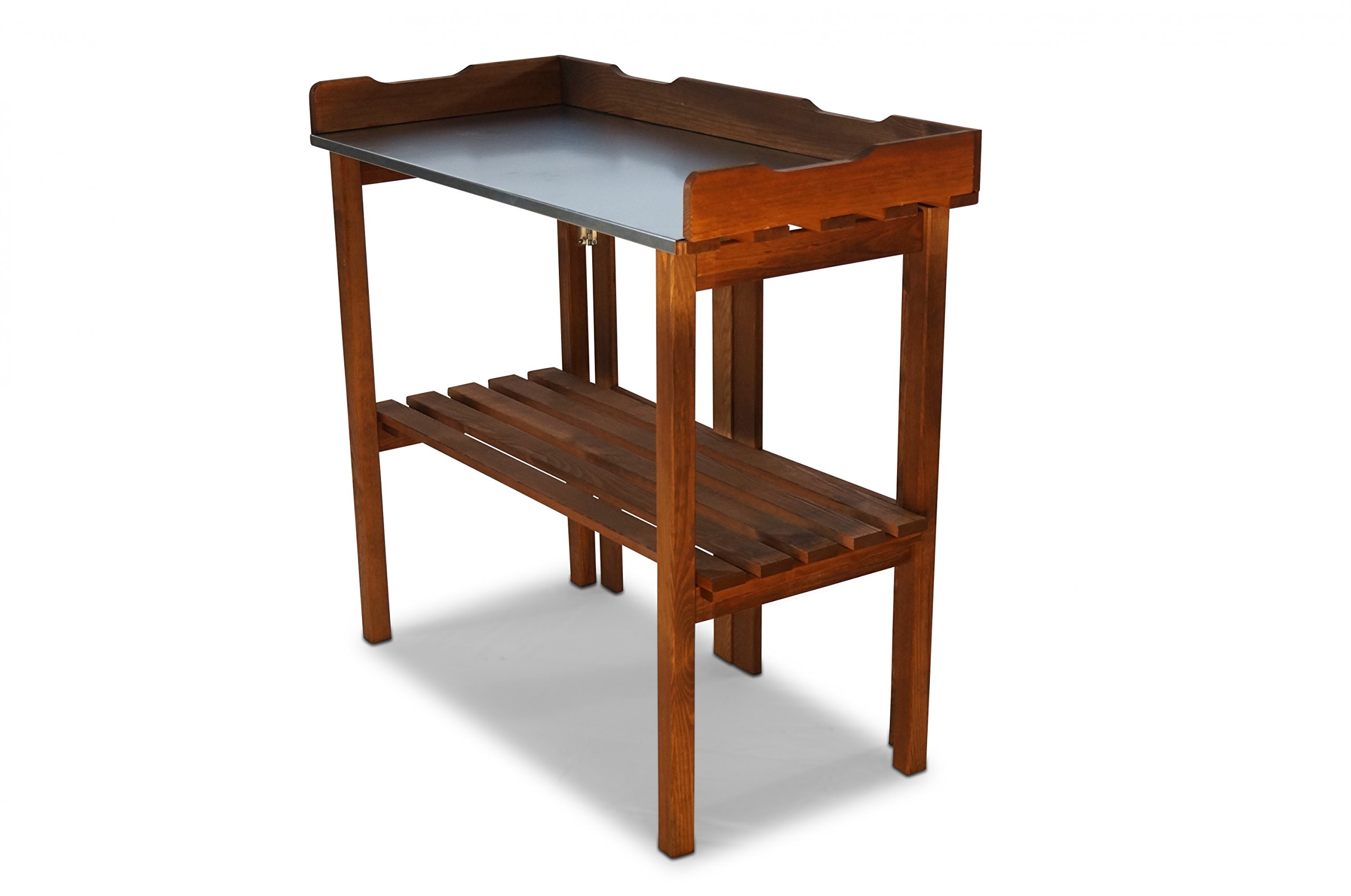Pflanztisch klappbar mit verzinkter Arbeitsplatte braun B90 x T40 x H86 cm
