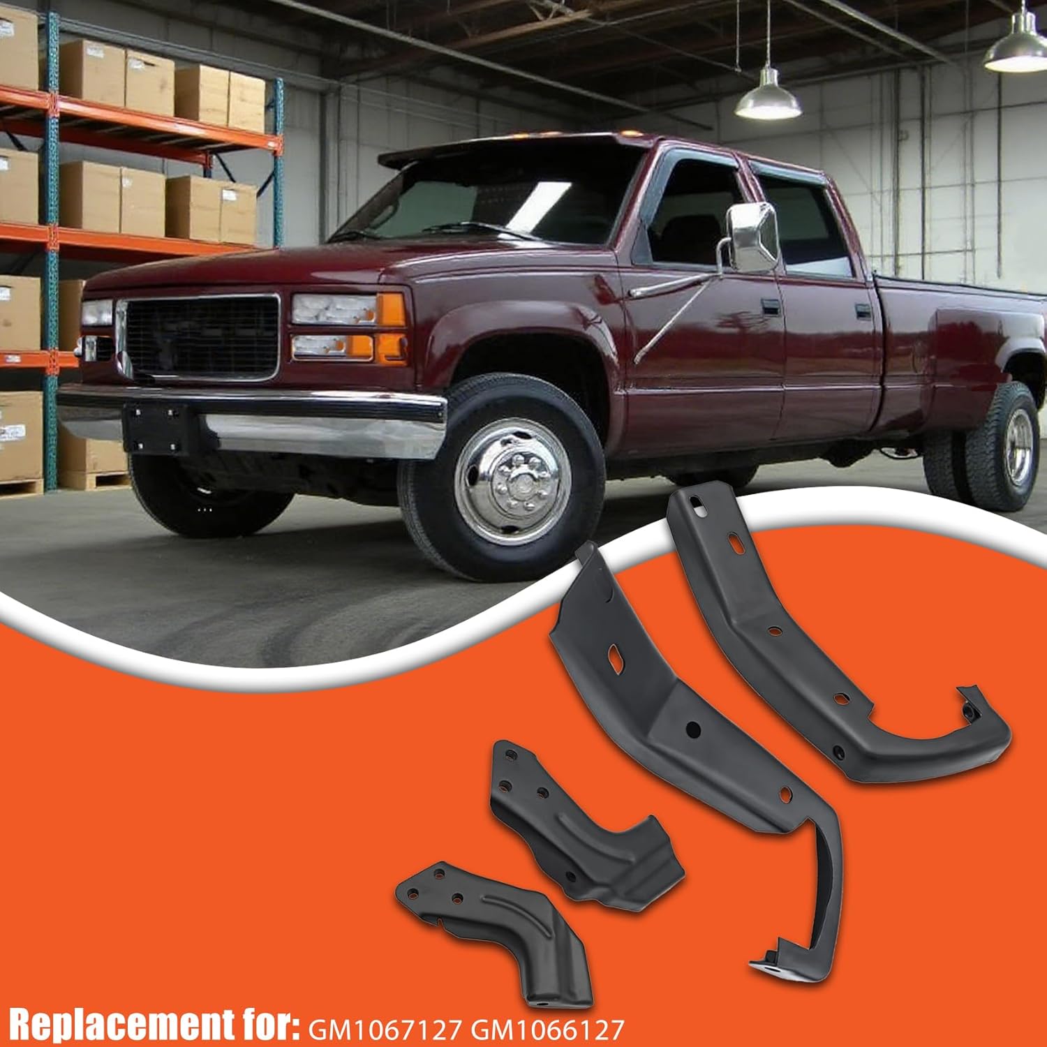 labwork Set of 4 Front Bumper Brace Brackets Left Right Replacement for C Series K Series 1500 2500 3500 1994-2000 GM1067127 GM1066127 GM1067117 GM1066117
