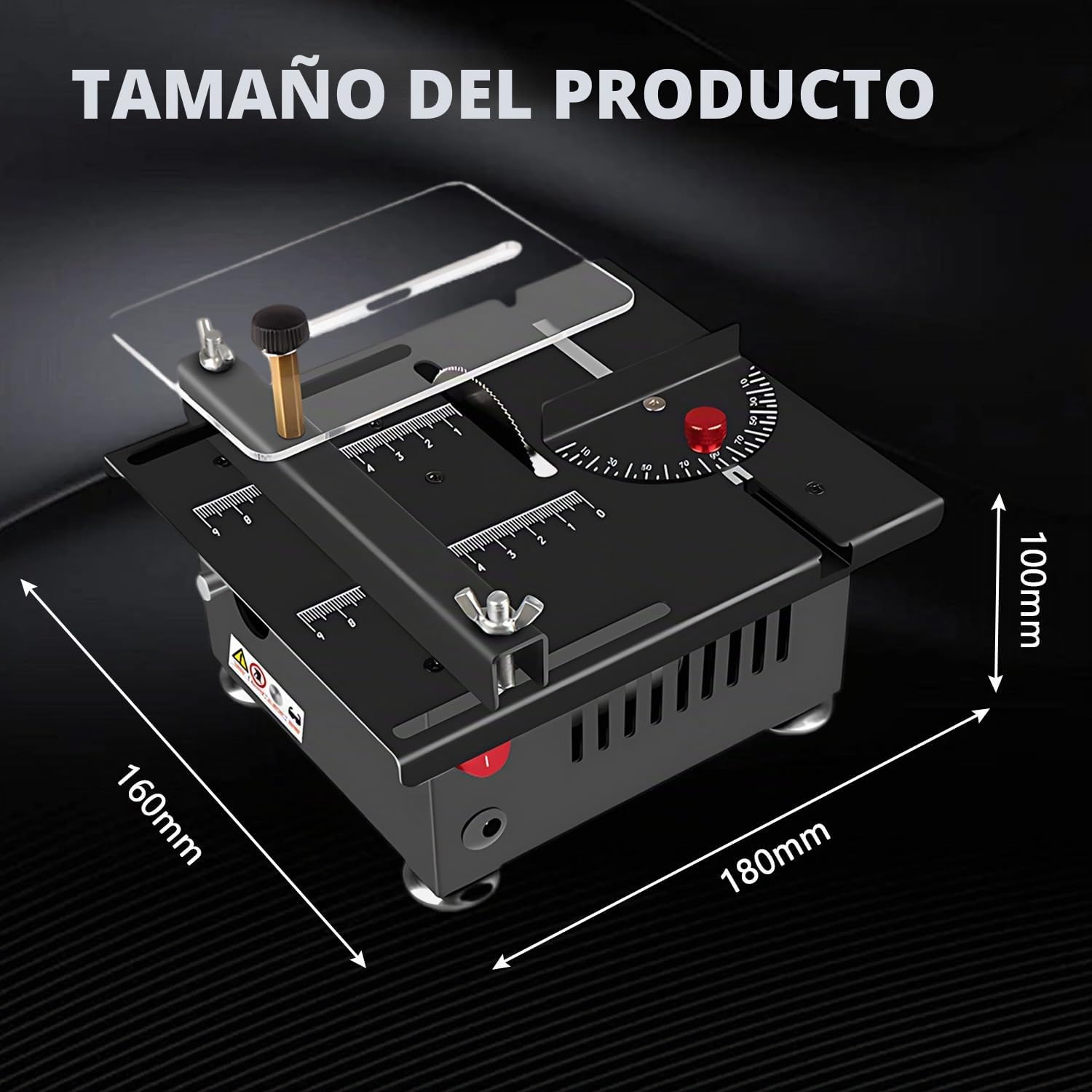 Mini sierra de mesa multifuncional con juego completo de accesorios, velocidades ajustables y ángulo, mini sierra eléctrica portátil de escritorio para proyectos hechos a mano, madera, acrílico
