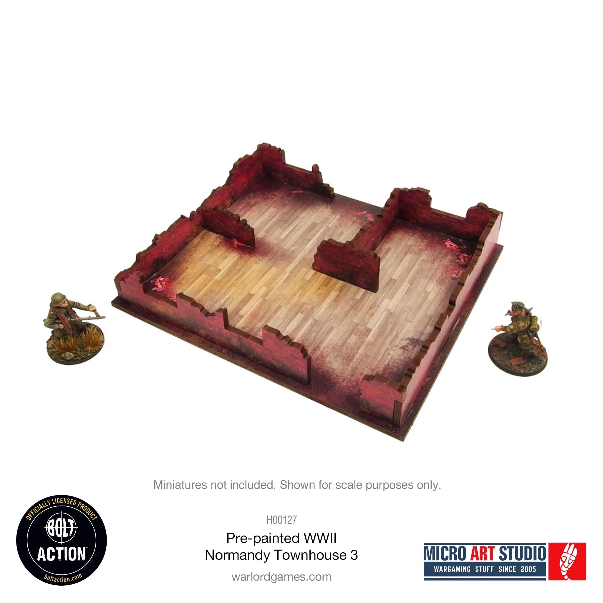 Micro Art Studio: WW2 Normandy Townhouse 3 HDF wstępnie pomalowany teren