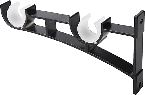 Miniatura 6 de AddGrace Paquete de 4 soportes de barra de cortina dobles para cortinero de aleación de aluminio resistentes