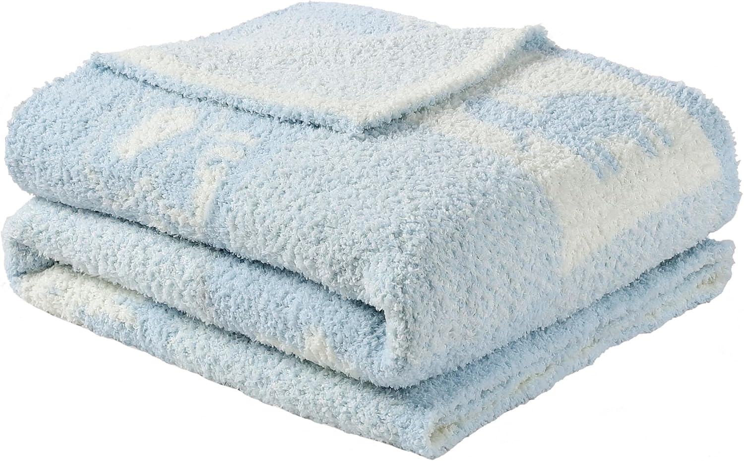 CREVENT 30″X40″ Cozy Soft Warm Knitted Baby Blanket for Girls Boys, Newborn Essentials for Infant, Baby Shower Receiving Gift – Animal Blue 75X100cm