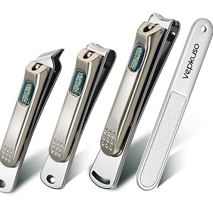 Nail Clippers for Men Vepkuso Toenail Clippers for Thick Nails and Ultra Sharp Fingernail Clippers for Women 4