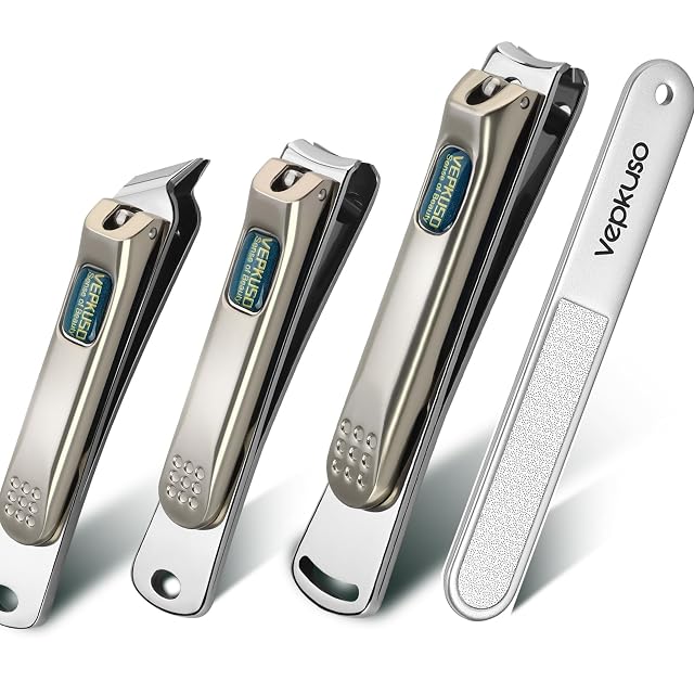 Nail Clippers for Men Vepkuso Toenail Clippers for Thick Nails and Ultra Sharp Fingernail Clippers for Women 4