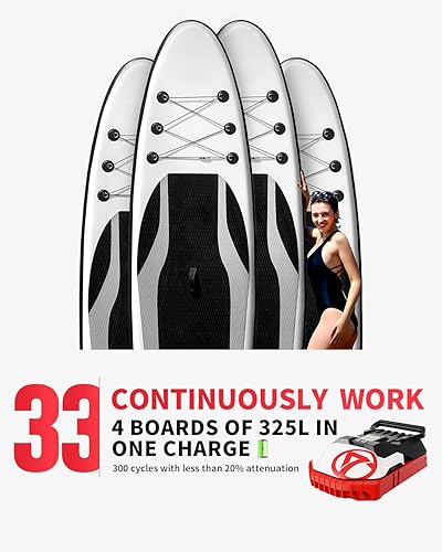 Miniatura 4 de Bomba de aire recargable de 4500 mh* 4 para tabla de remo, bomba de Paddlebaord de 22 PSI eléctrica portátil para inflador de barco y deflador con