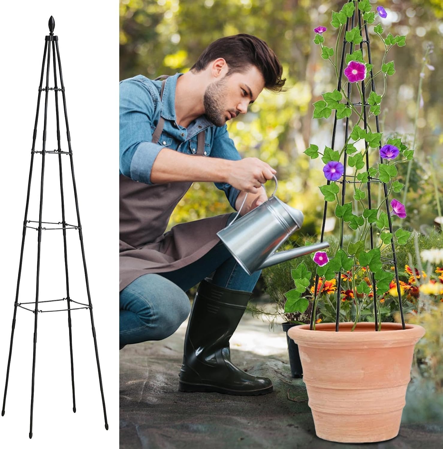 Garden Trellis for Climbing Plants 63 inches Tomato Climbing Tower Rack image 3