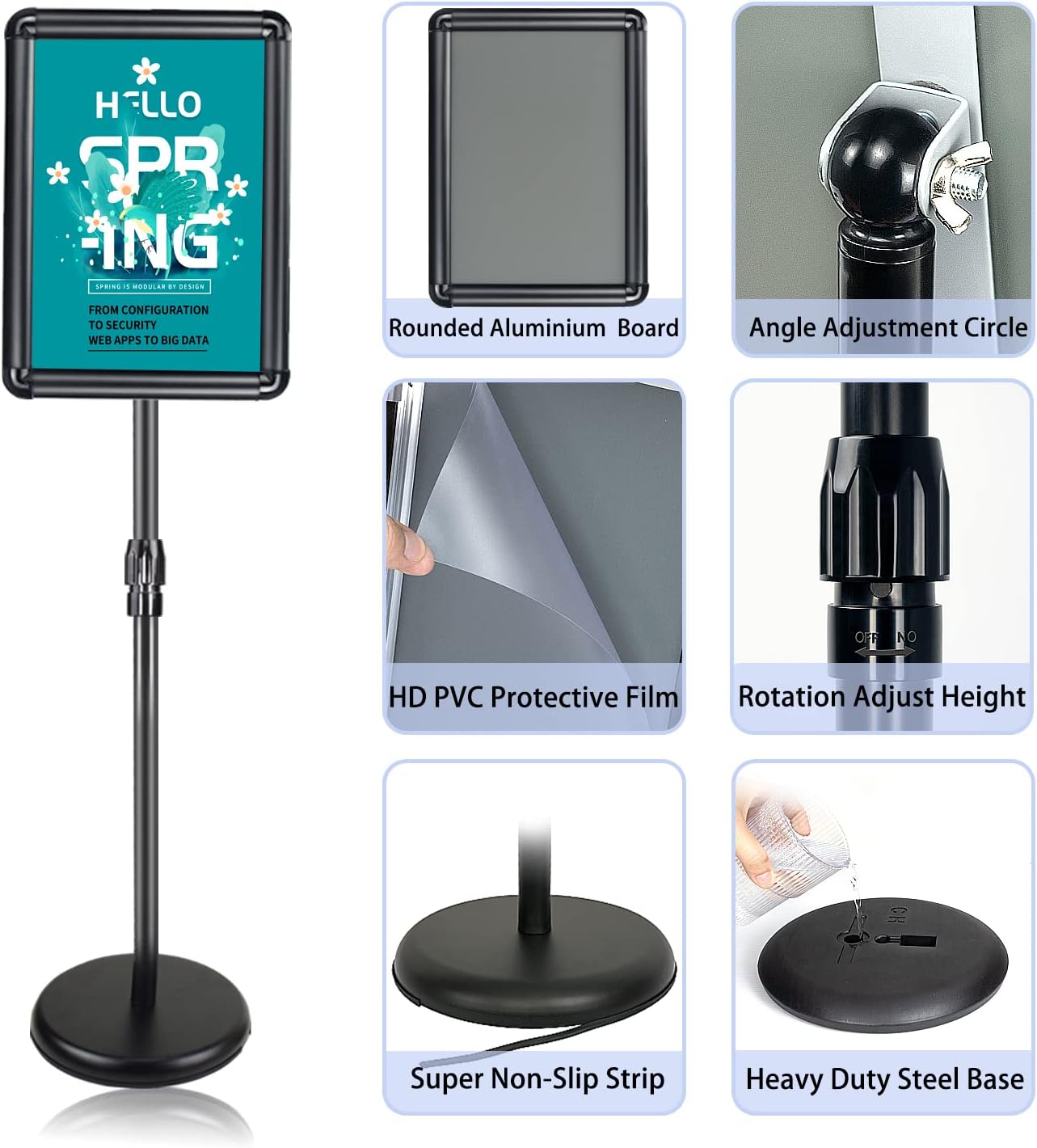 Buy 2 Pack Adjustable Heavy Duty Pedestal Sign Holder Floor Stand, Sign
