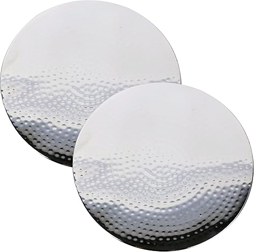 Salvamanteles redondos  8 pulgadas de diámetro, 34 pulgadas de altura  acero inoxidable martillado a mano apto para lavavajillas, brillante con