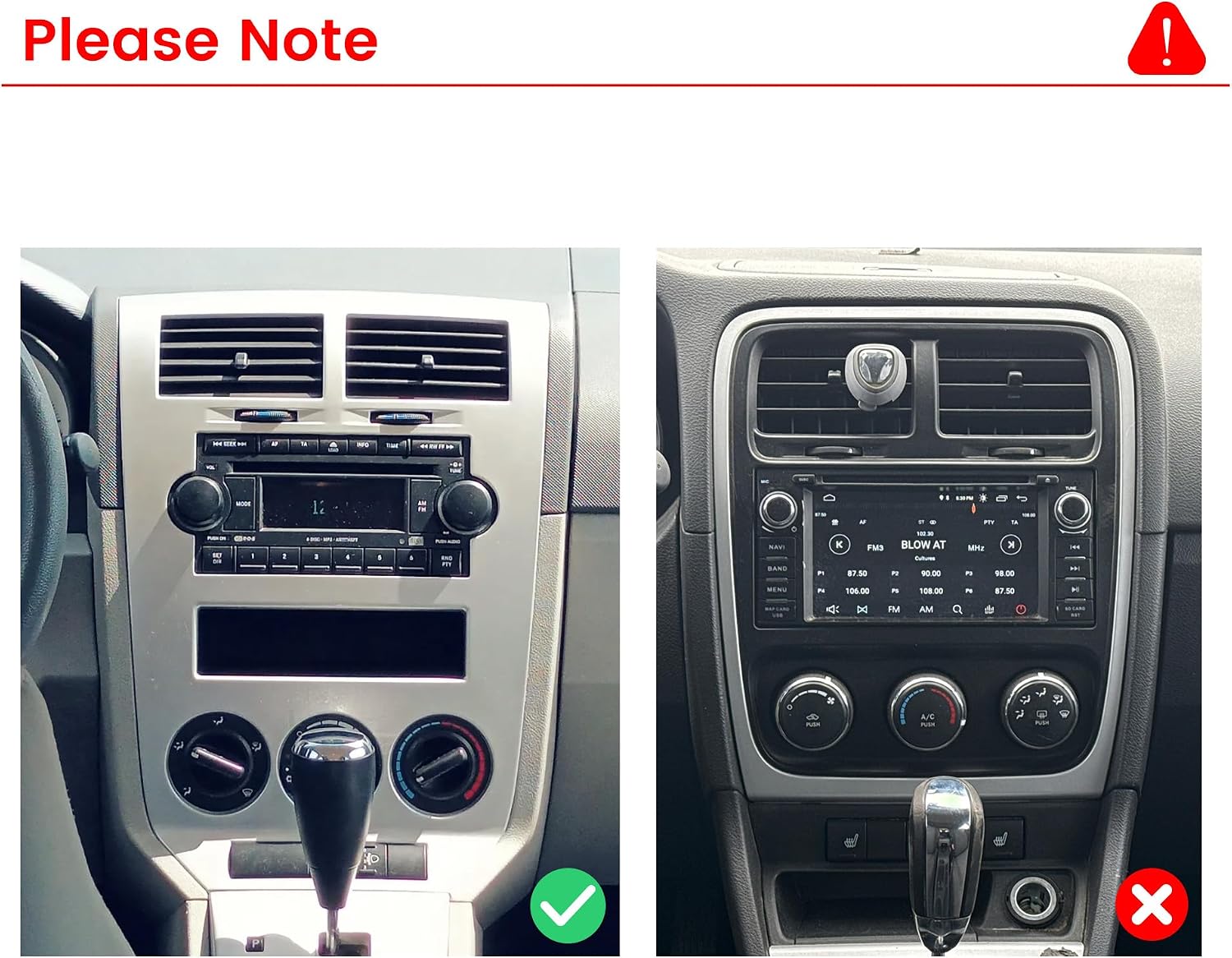 Car CarPlay Android Auto Navigation Stereo GPS Radio Reverse Camera Display 10.33" QLED Touchscreen Headunit Tablet Pad Media Player For Dodge Caliber 2007-2009, if Applicable Octa Core 2G+32G