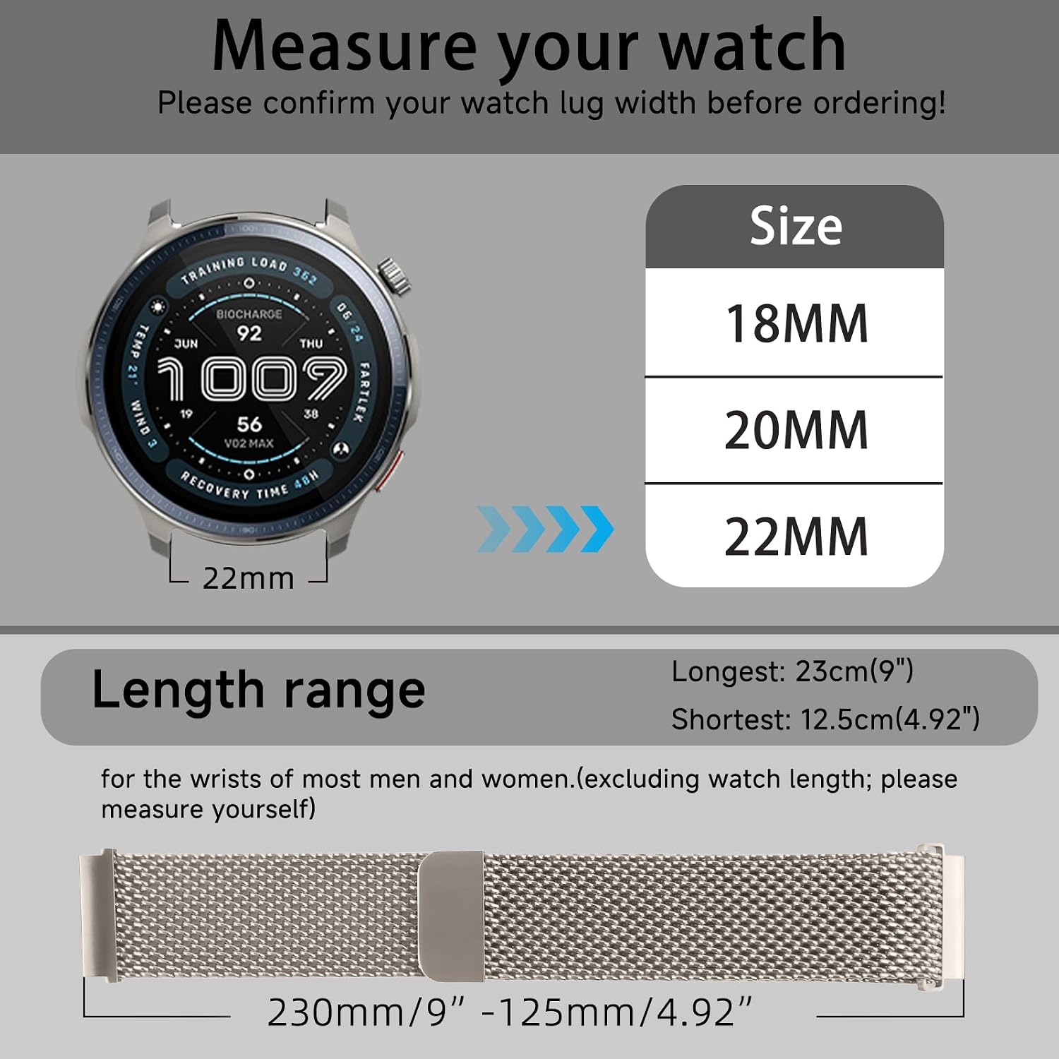 22mm Metal Watch Band for Amazfit Bip 6/ Bip 5/Balance 2/Balance 3 image 4