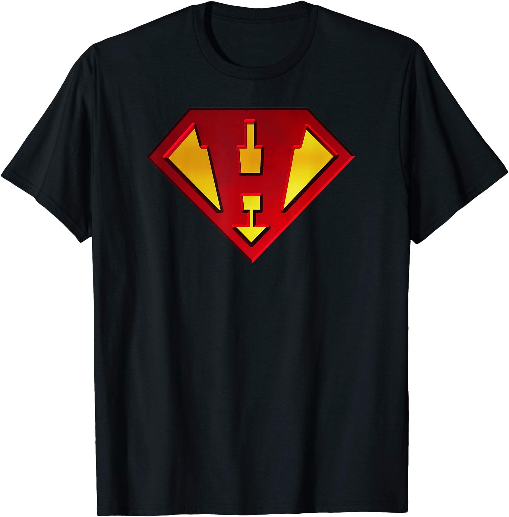 Super Hero Logo Name T-ShirtFunny Super Hero Shield Letter H name Gift Tee Shirt T-ShirtOEKO-TEX STANDARD 100