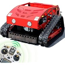 Automatic Remote Control Lawn Mower with Loncin 196cc Engine, 45 Slope Adjustable Cutting Height and Speed, All Terrain Grass Cutter Yard Crawler Track Mower Remote Control
