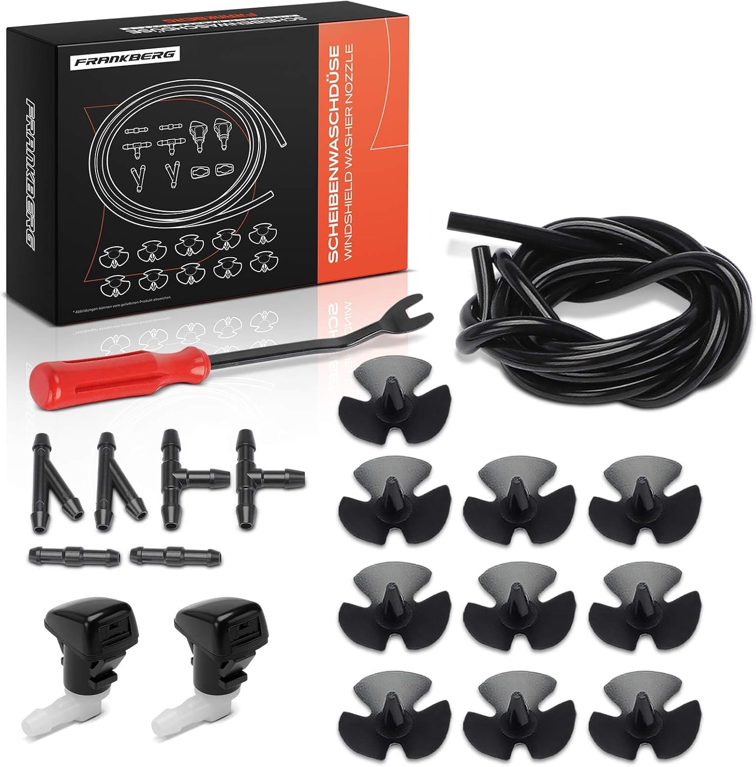 A-Premium Front Windshield Washer Nozzle Hose Repair Kit Compatible with Jeep KL Series Cherokee 2014-2023, Windshield Wiper Washer Nozzle Spray Jet, Set of 20, Replace# 68102968AA