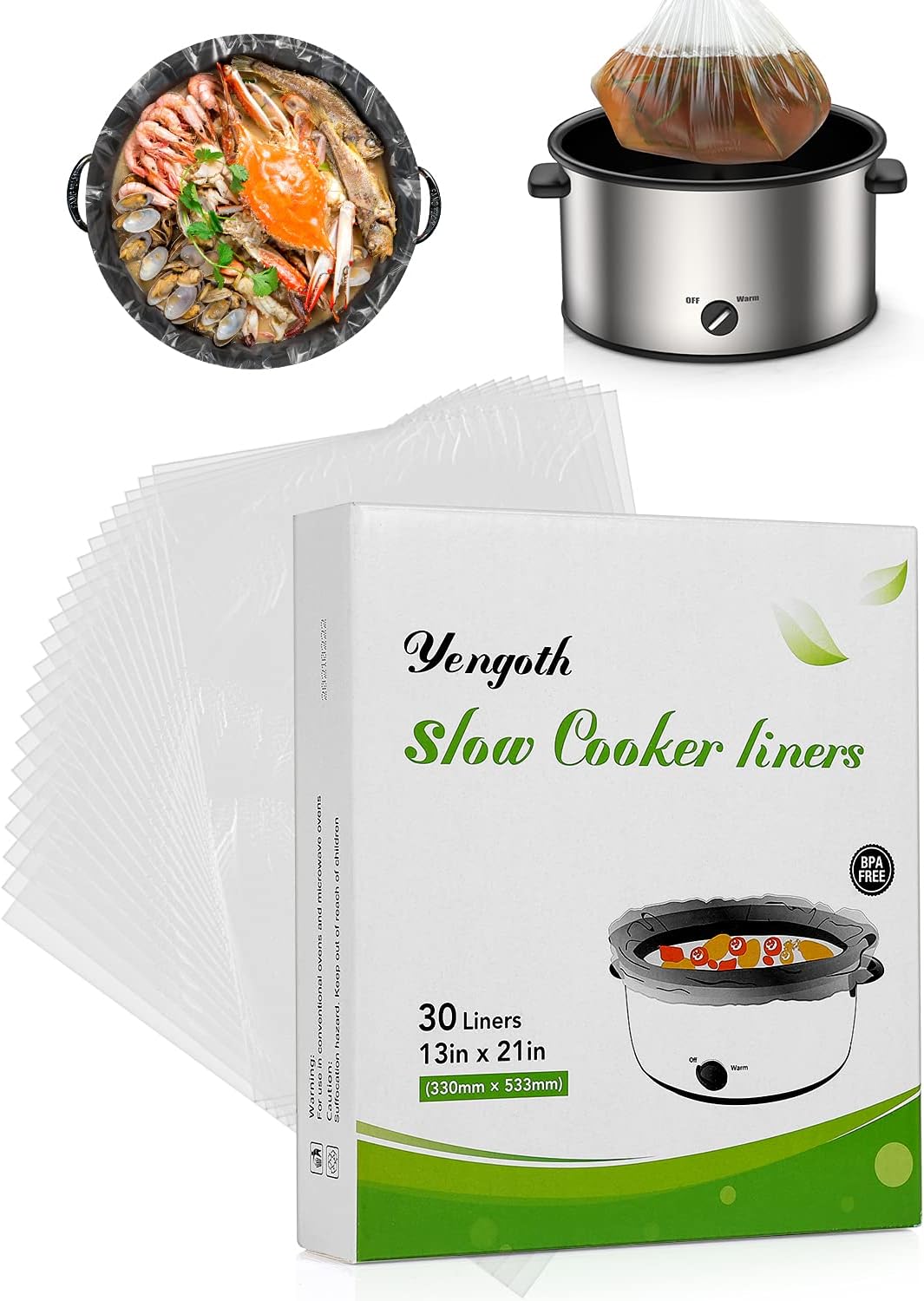 UD Yengoth Slow Cooker Liners, 13x21Inches Disposable