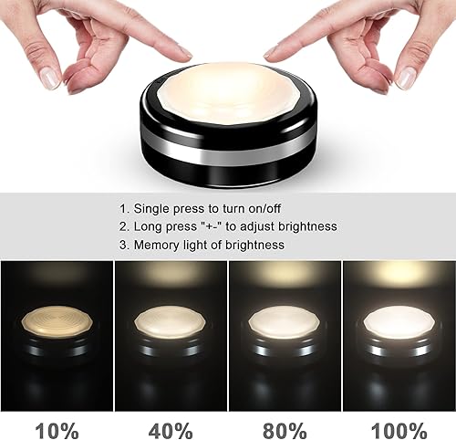 Miniatura 3 de Starxing Luces de disco con control remoto, luces inalámbricas para debajo del gabinete que funcionan con pilas, luces LED de disco con control