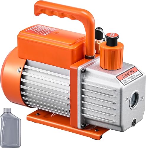 Miniatura 9 de VEVOR Bomba de vacío, 5 CFM, bomba de vacío de paleta giratoria de una etapa HVAC, para sistemas R134a R22 R410a, kit de bomba de vacío automática