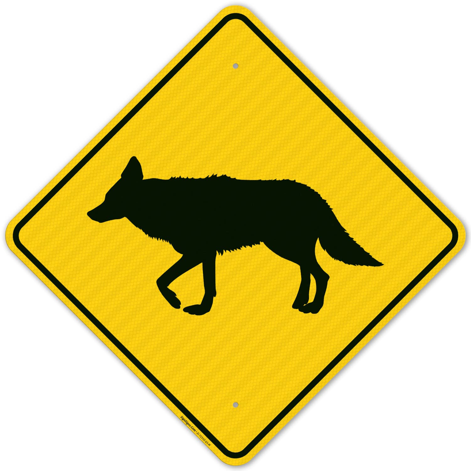 Coyote Crossing Sign, 24x24 Inches, 3M AEGP Reflective.063 Aluminum, Fade Resistant, Made in USA