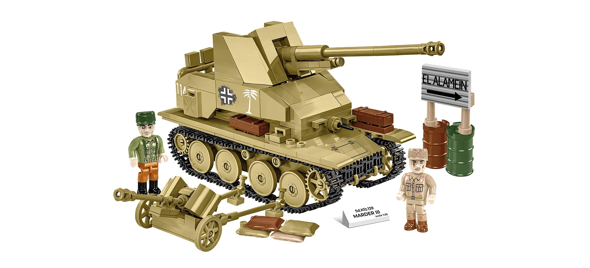 COBI Sd.Kfz.139 MARDER III, Beige, 18 centimeters x 7 centimeters x 9 centimeters - Image 2