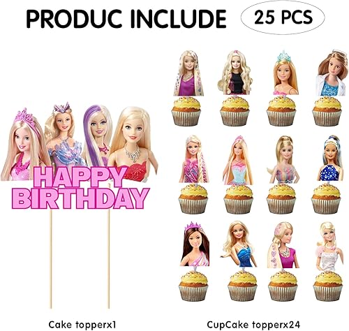 Miniatura 2 de 25 decoraciones de fiesta de cumpleaños para niñas, decoraciones de fiesta de niña, decoraciones de cumpleaños de niña, incluye decoración para