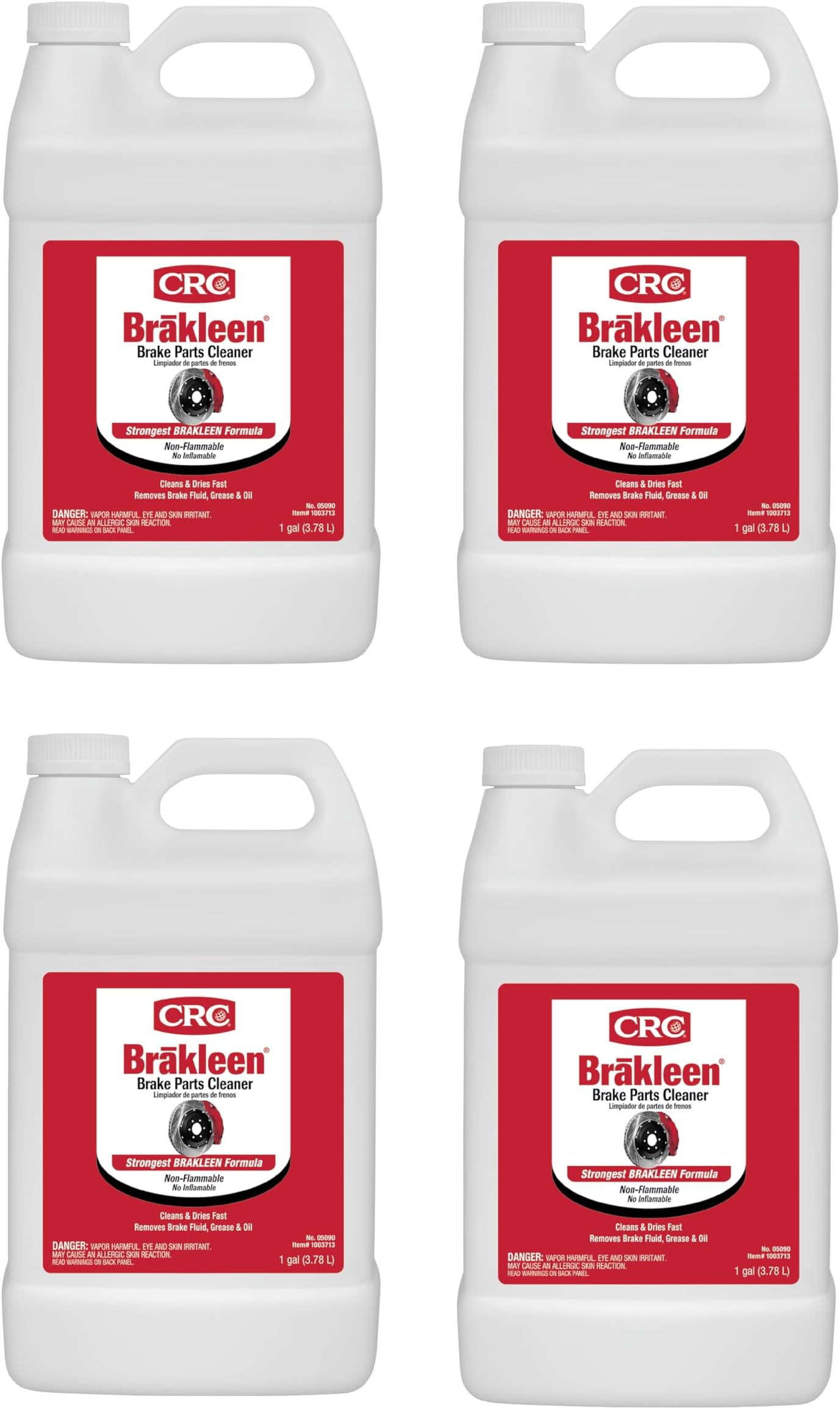 CRC Brakleen 1003712 Brake Parts Cleaner Non-Flammable, 1 Gallon, [4 Pack]