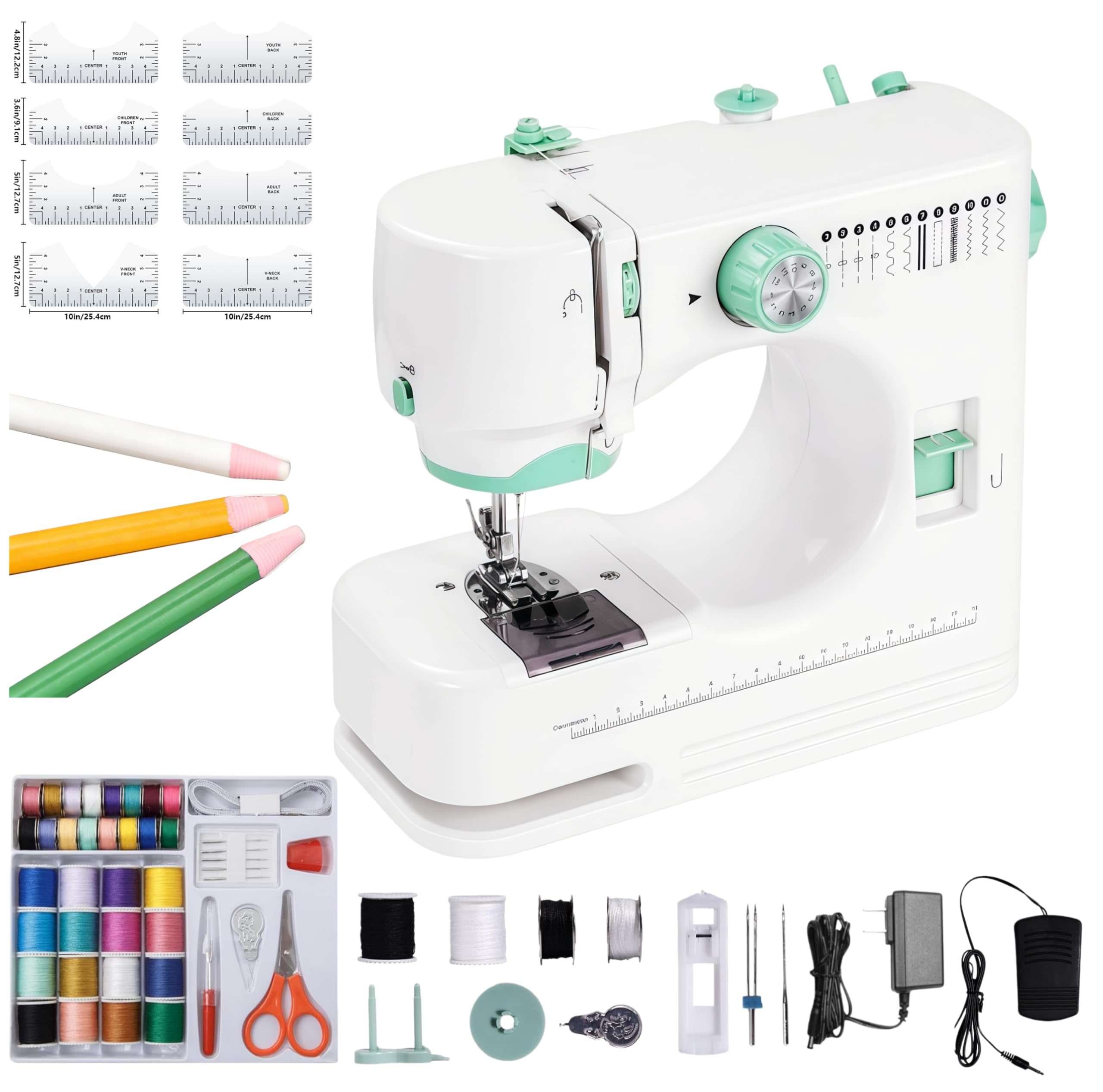 Máquina de coser fácil de enhebrar para personas mayores, perillas grandes