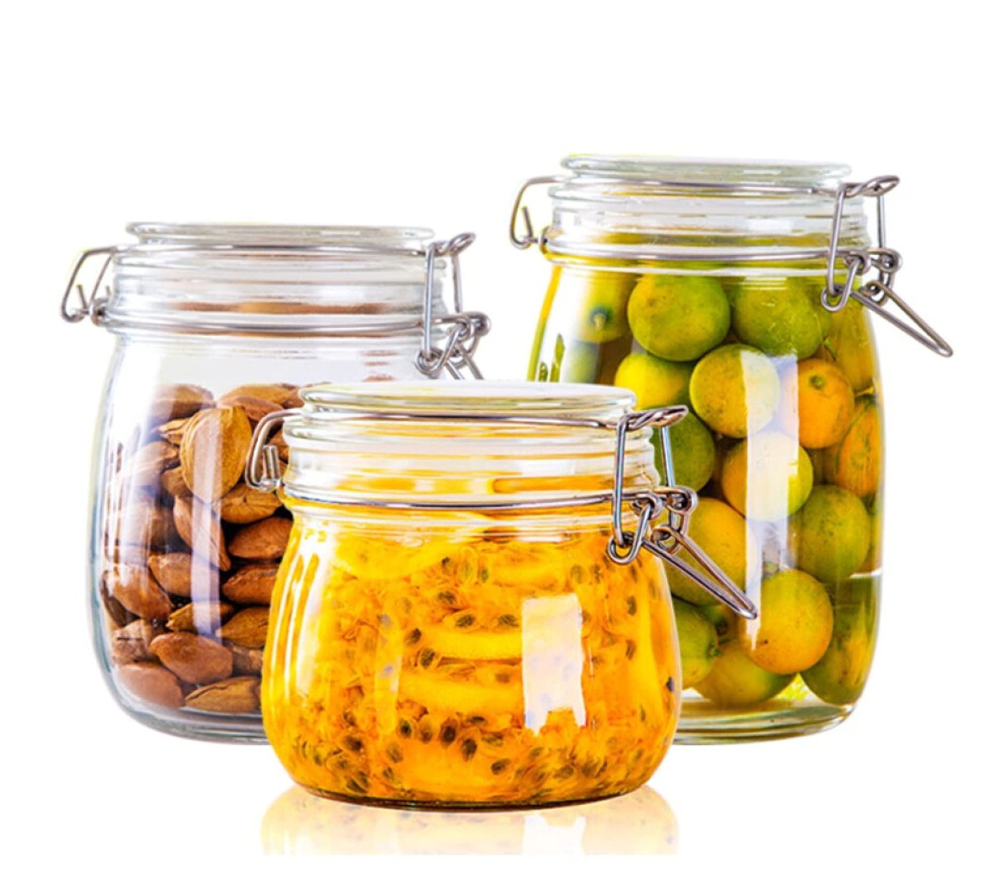pepplo® Mason Jars Wide Mouth Canning Glass Jars Rubber Seal, with Airtight Lids, Clear Canister for Cereal, Beans, Coffee, Nuts Set of 3 (1000ML*1+750ML*1+500ML*1) Preserve Container Jars (B093PH663R) Amazon Price History, Amazon Price Tracker