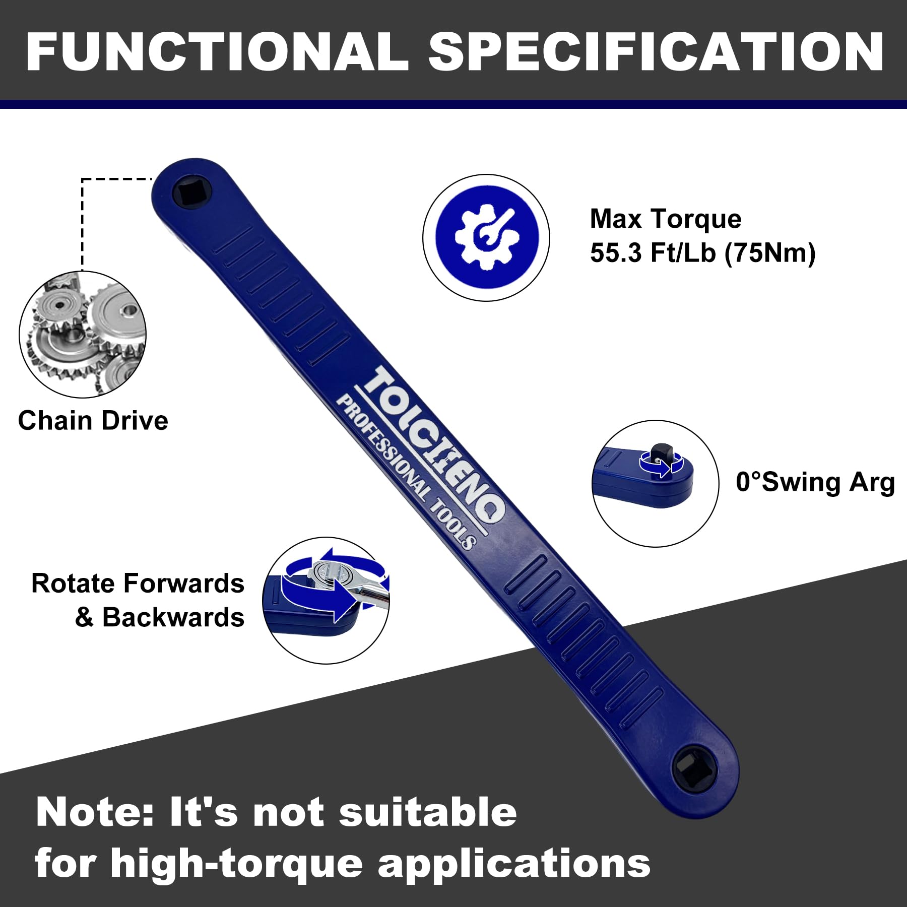 TOLCEHNO Offset Extension Wrench Set, Pro Zero Offset Extension Wrench Extender Tool with 1/4", 3/8" - Image 4