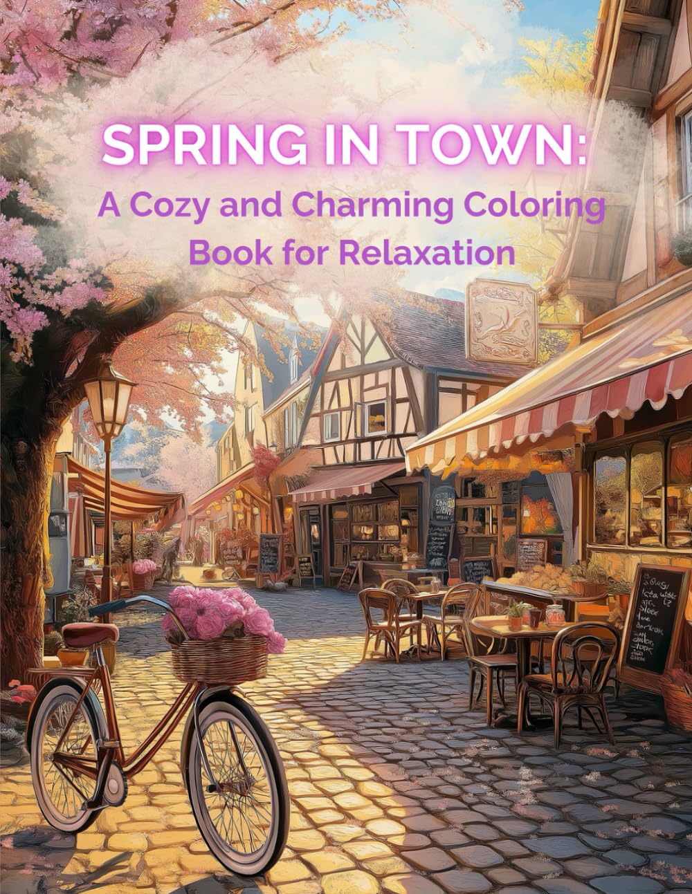 Spring in Town: A Cozy and Charming Coloring Book for Relaxation