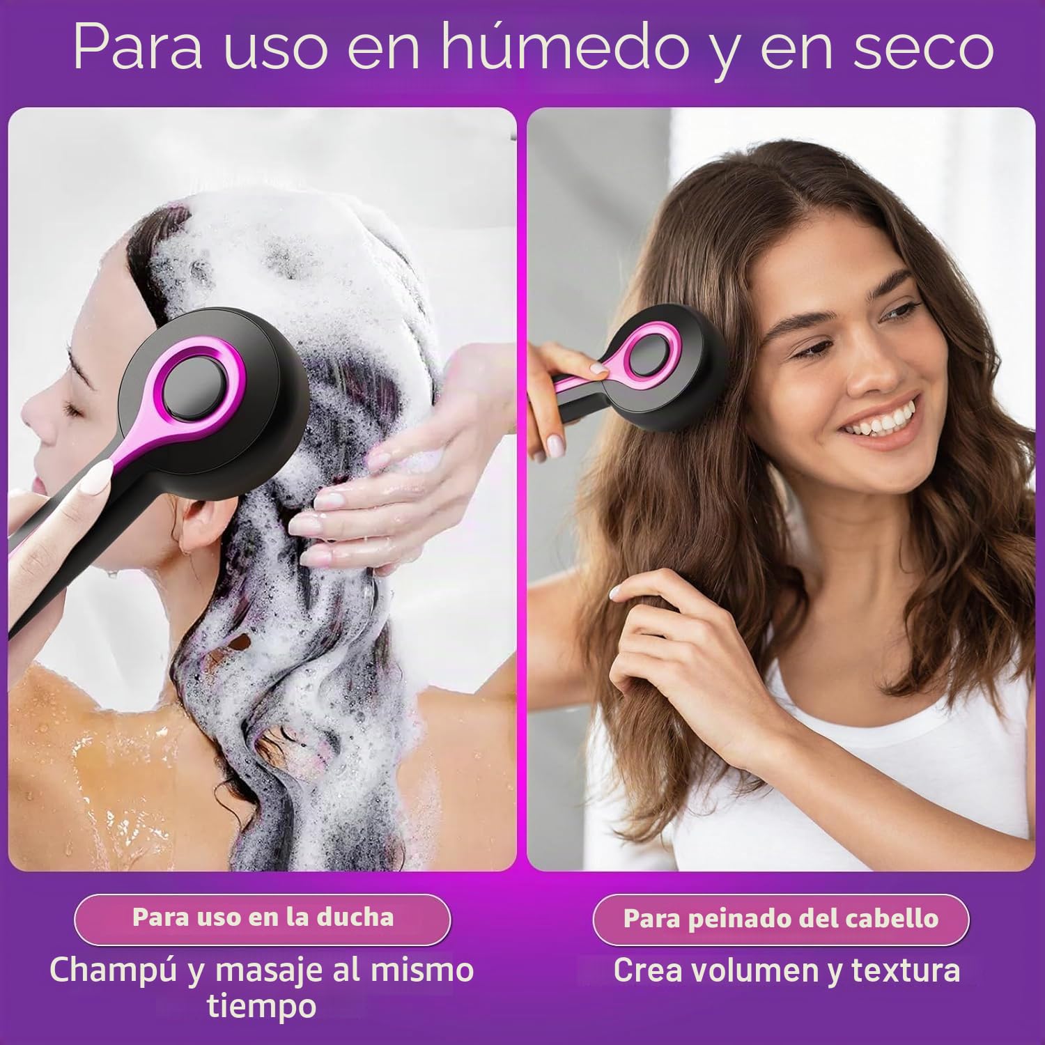 Masajeador de cabeza,2 en 1 eléctrico cepillo masajeador cuero cabelludo,masajeador cuero cabelludo,scalp massager, 3 modos para masaje y cuidado del (gris)